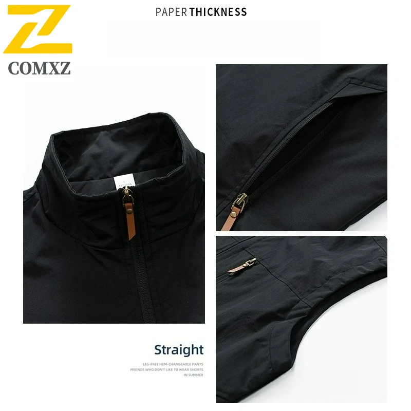 Men Sleeveless Vest Outdoors Camping Fishing Many Pocket Gear Waistcoat Jacket Men Leisure Fashion Zipper Workwear Vest 2025 New