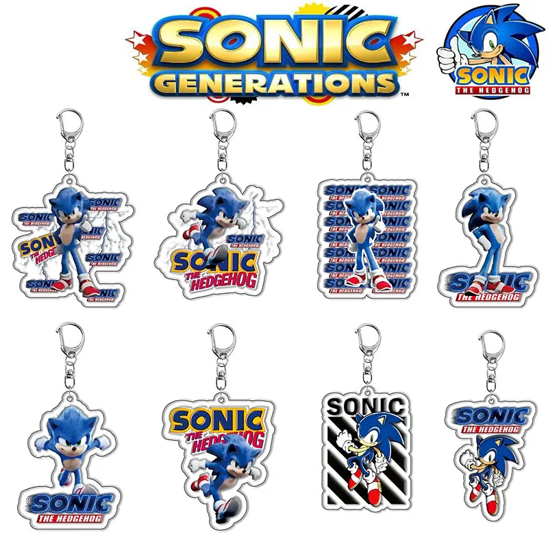 Sonic The Hedgehog Key Chain Cartoon Anime Figure Image Backpack Pendant Decoration Children's Toys Festival Gifts Wholesale