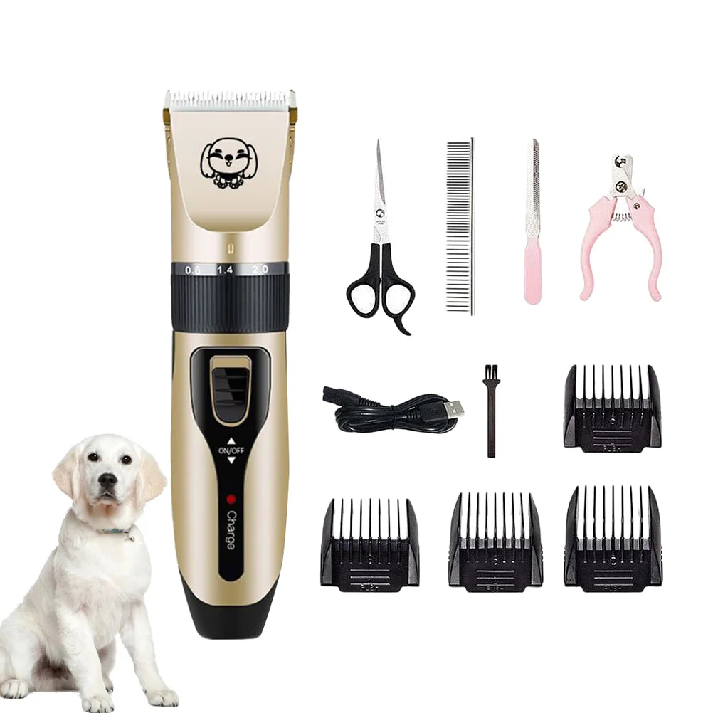 

4Pcs Electric Pet Hair Clipper Professional Grooming Tool Safe Ceramic Head Design Quiet Trimmer for Salon Use
