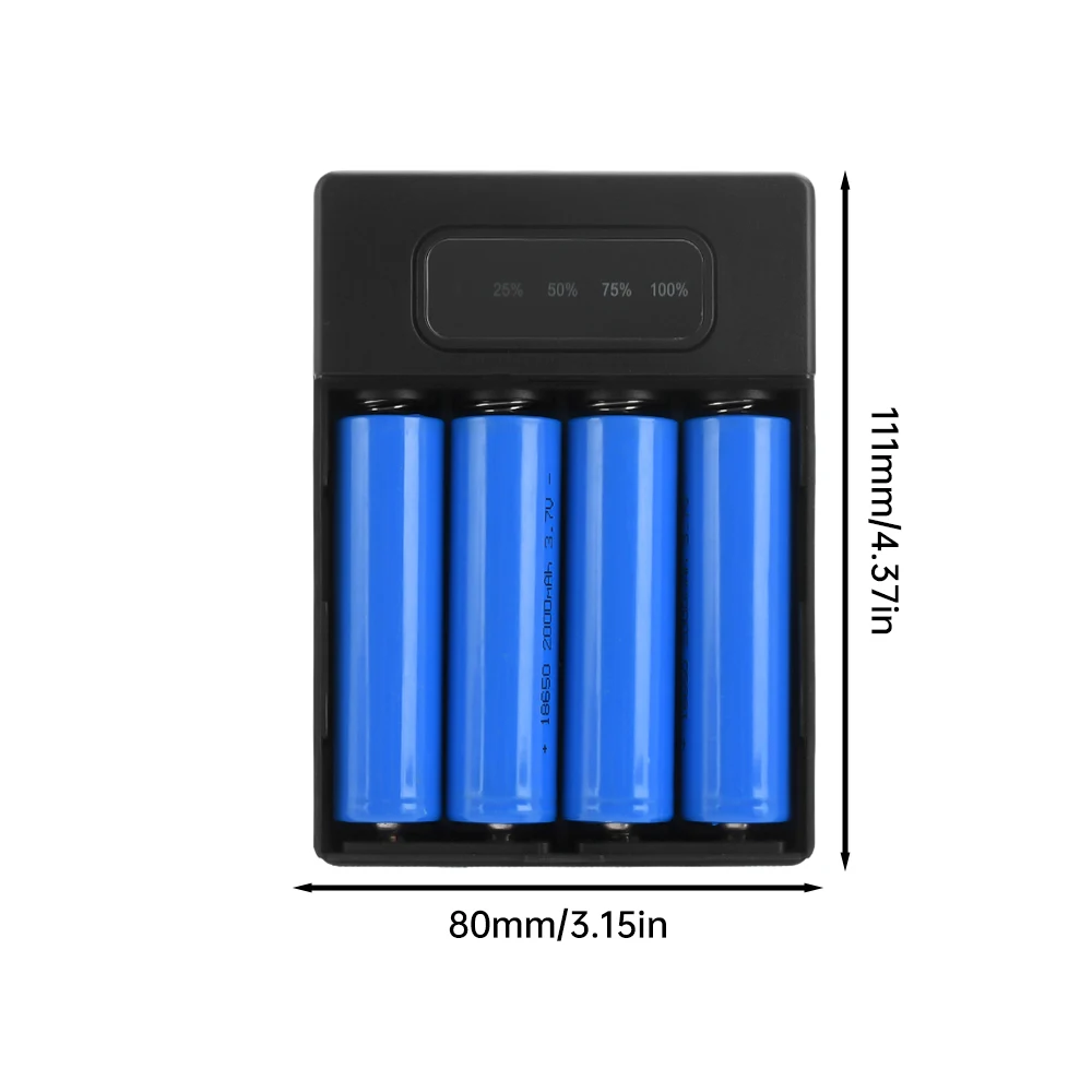 4*18650 Power Bank Cases Battery Holder 5V 2A Portable Dual USB Type C Charge Shell for iPhone Xiaomi Huawei 18650 Battery Cases