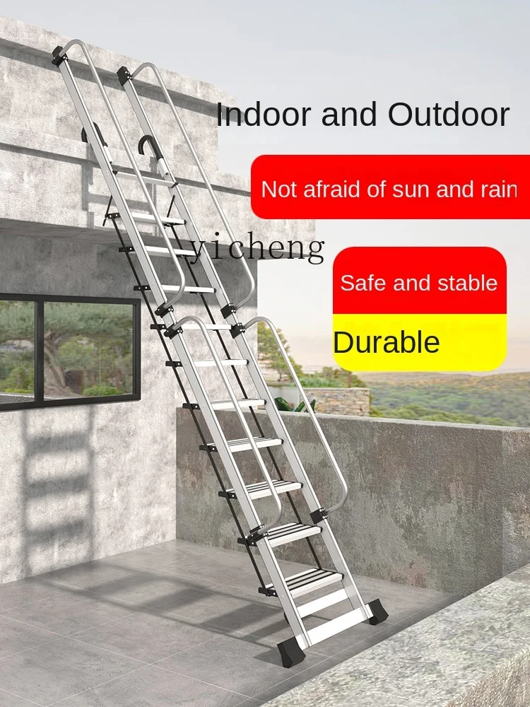 Scala telescopica Xl scala per bracciolo in lega di alluminio a pedale largo pieghevole speciale per interni ed esterni
