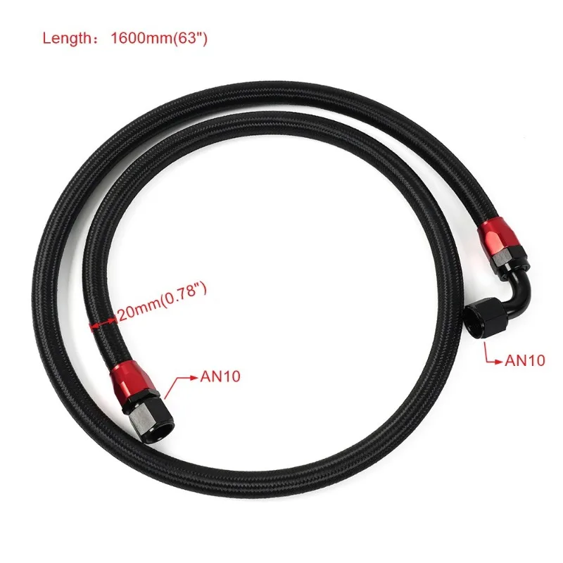 Car YouTube modification accessories black braided 1.6 meters 1.4 meters AN10 YouTube connector combination set
