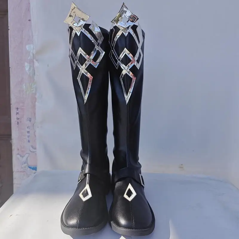 Captain Capitano Cosplay Schoenen Spel Genshin Impact Mannen Kostuum Fatui Harbinger Kapitein Cosplay Laarzen Schoenen