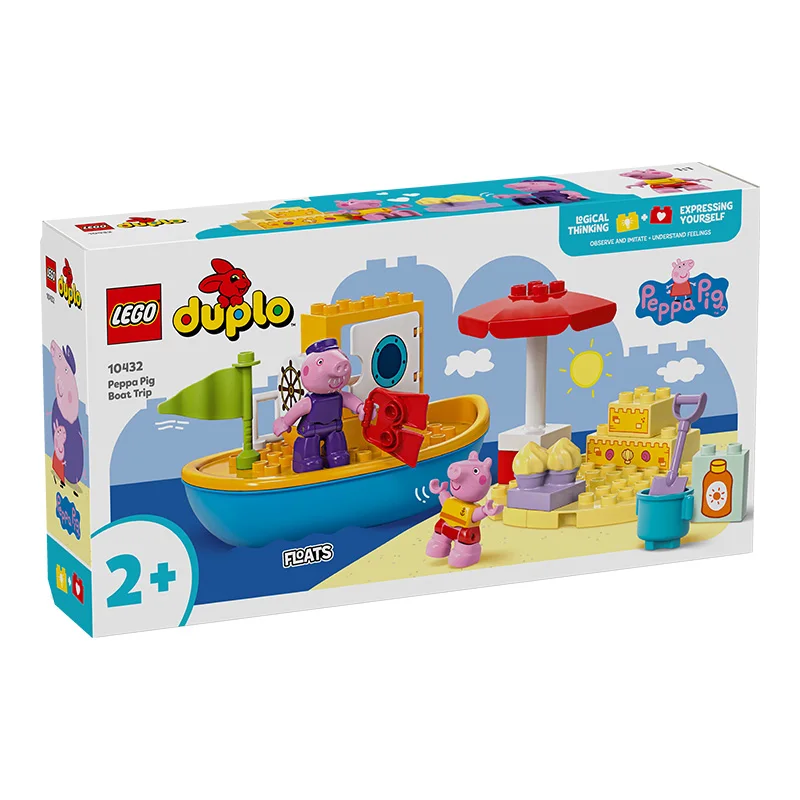 LEGO June New Product DUPLO 10432 Peppa Pig Ship Journey Building Block Toy for Boys and Girls