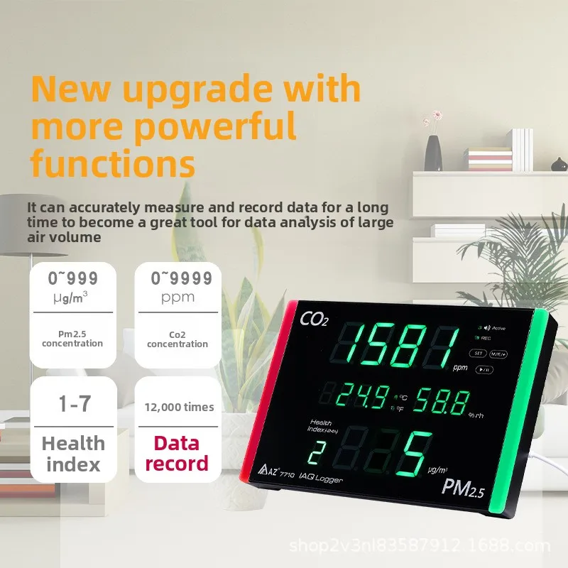 

AZ7710 Wall Mounted CO2 Detector Alarm AZ-7710 Carbon Dioxide Tester Concentration Meter PM2.5
