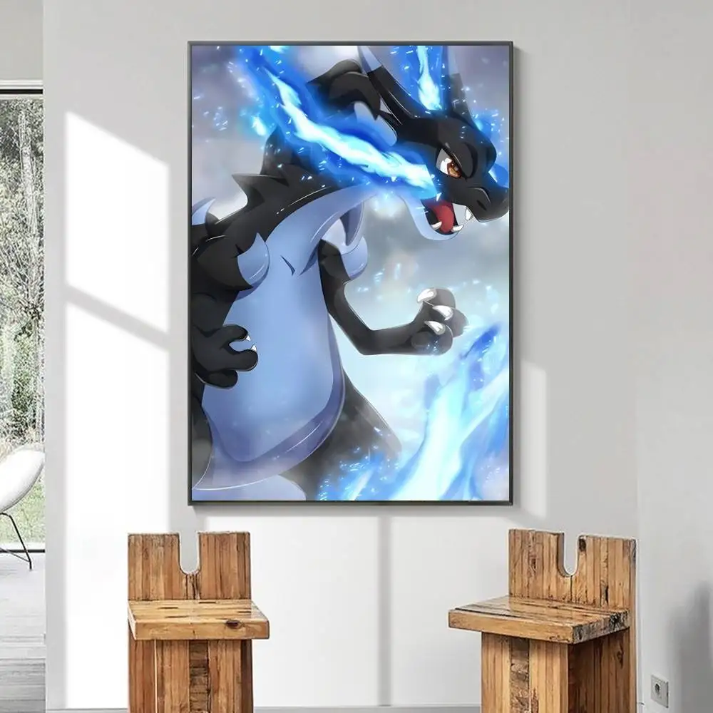 Pôster de anime japonês charizard, arte autoadesiva, adesivo de papel à prova d'água, café, bar, decoração de parede de sala, imperdível