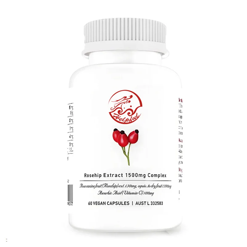 Rose fruit extract 1500mg, collagen formation containing vitamin C&E, with luminous, nourishing and firming effects, 60 capsules