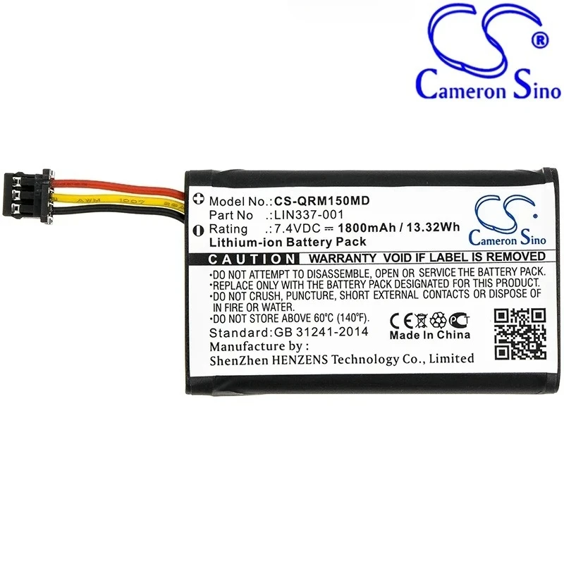 7.4V 1800mAh Medical Battery LIN337-001 for Eitan Medical Sapphire Infusion Pump, for QCore Sapphire Multi-Therapy, SapphirePlus