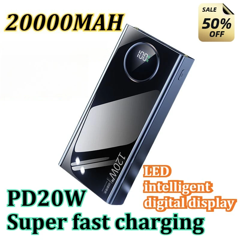 

20000mAh Fast Charging Power Bank 120W High Capacity Powerbank Portable Battery Charger for IPhone for Samsung for Huawei 2025