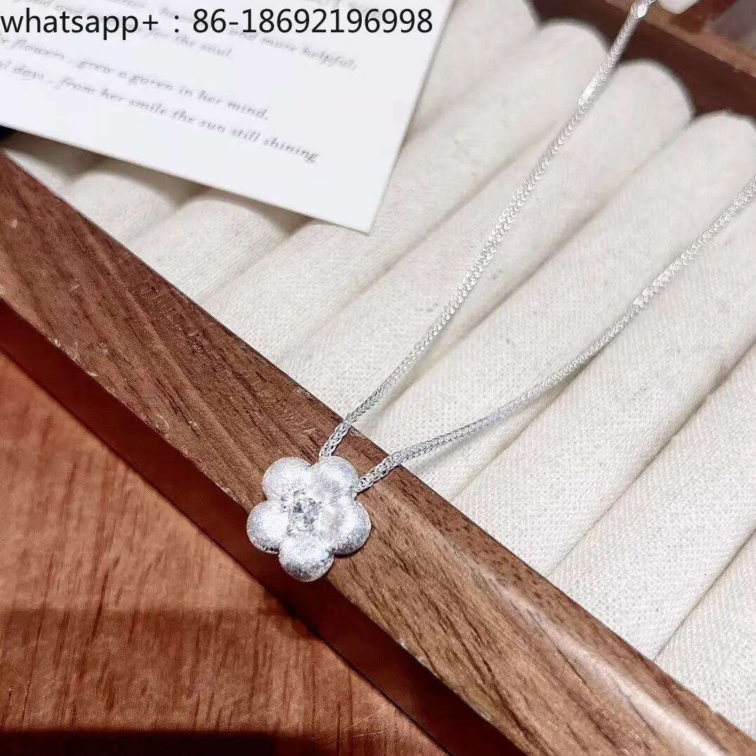

Pure Silver 999 Ancient Falafel Flower Sterling Silver Necklace Light Luxury