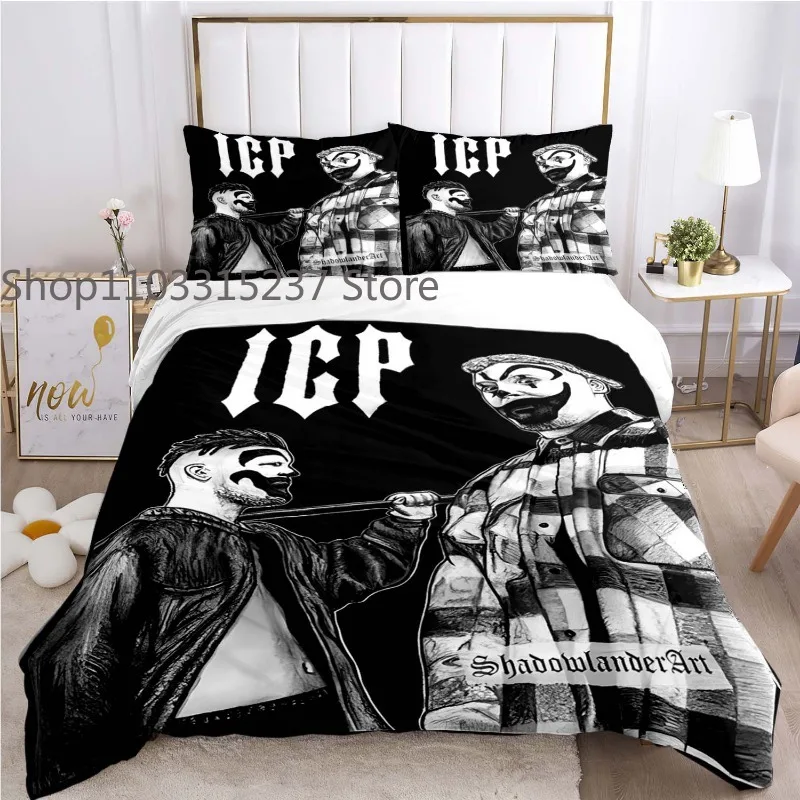 Imagem -06 - Juggalo Insane Clown Impresso Duvet Cover Sets Posse Band Queen e King Size Conjunto de Cama Dupla Pcs Pcs