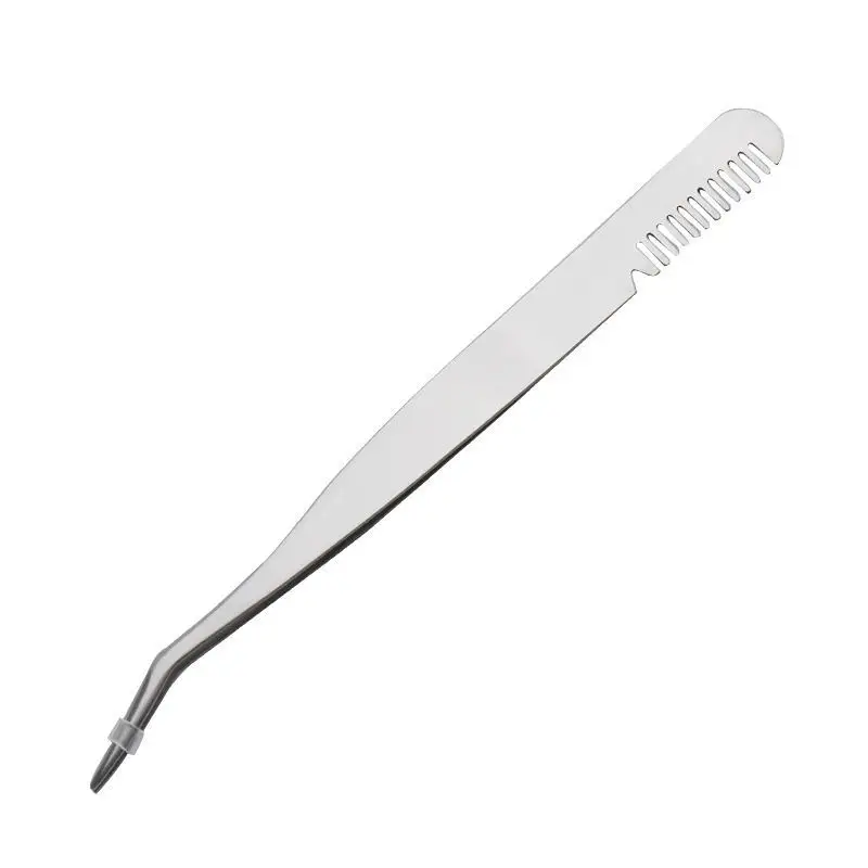 Aço inoxidável cílios Pinças, Lashes Reparação Extensão, Cabelo Brow Clips Remoção, Pinças sobrancelha, Maquiagem Professional Tool