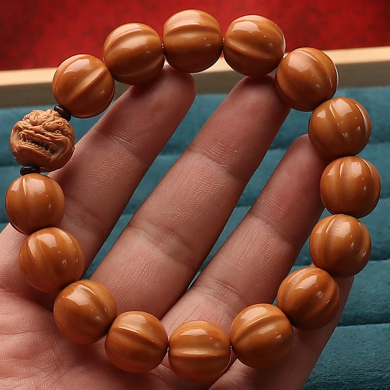 Carved Monkey Head Bracelet Shark Back Small Walnut Beads Single Strand Buddha Bead Bracelet Shark Fin Luxury Bracelet Gifts