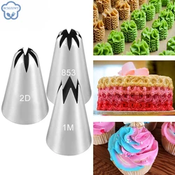 #1M 2D 853 Flower Mouth Russian Drop Rose Icing Piping Nozzles Stainless Steel Cream Pastry Nozzles Baking Accessories and Tools