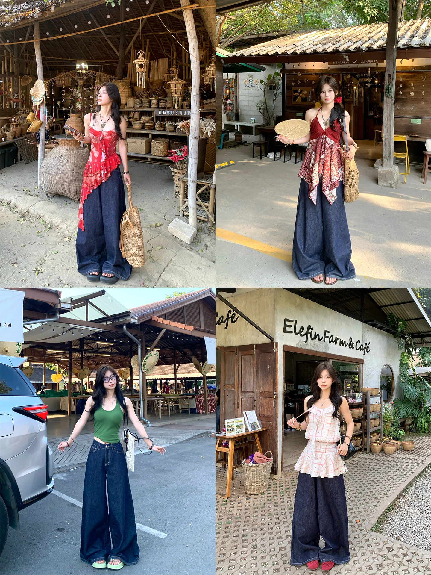 

Джинсы Adan с высокой талией и широкими штанинами, женские, повседневные, свободного кроя, весна-лето, новые, в стиле ретро, корейские, синие, хлопковые, на пуговицах