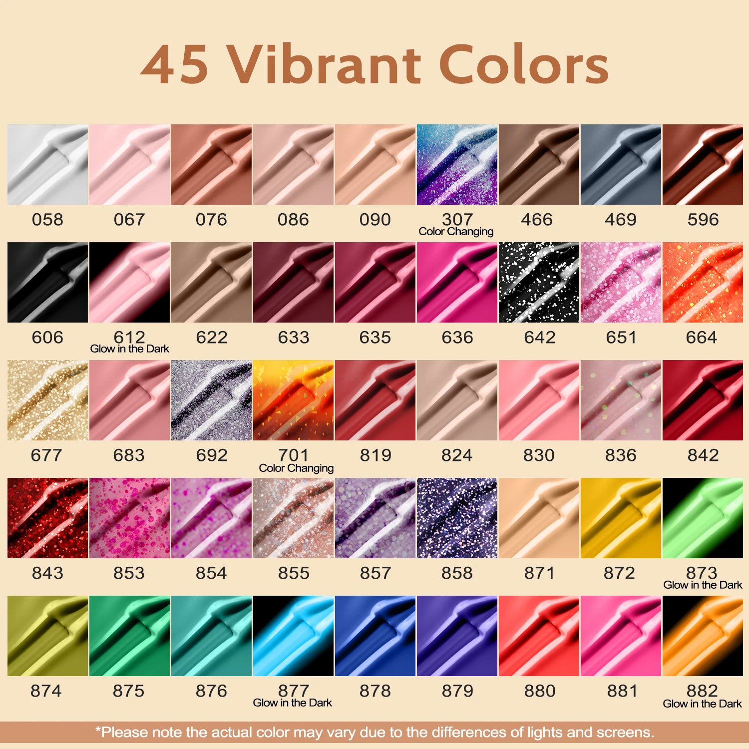 49pcs Gel Nail Polish Kit with 45 Colors Gel Polish 4 Base Glossy Top Matte Top Coat Nail Primer for Nail Art Design Gift Set