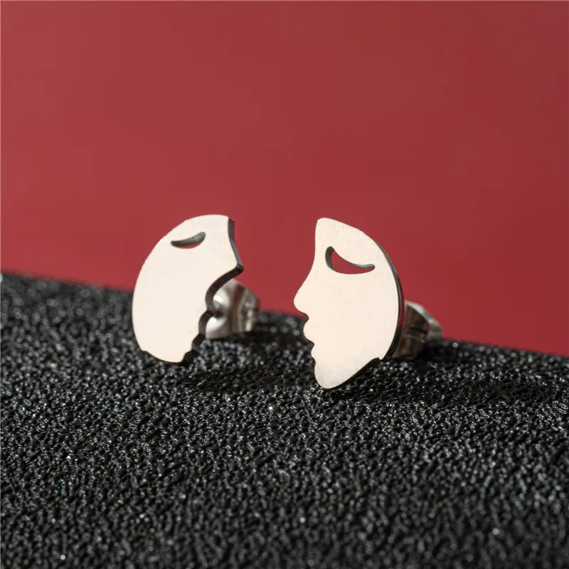 Punk-Spinnennetz-Ohrringe für Frauen, Edelstahl-Musikbrillen-Pinguin-Ohrstecker, Minimalistische Ohrpiercing-Schmuckgeschenke – Detail 15