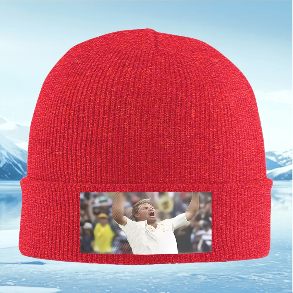 Celebrazione del giocatore di cricket, bracci sollevati, allevamento della folla Uomo Donna Cappello lavorato a maglia unisex Berretto Pullover Berretto invernale termico caldo Chris