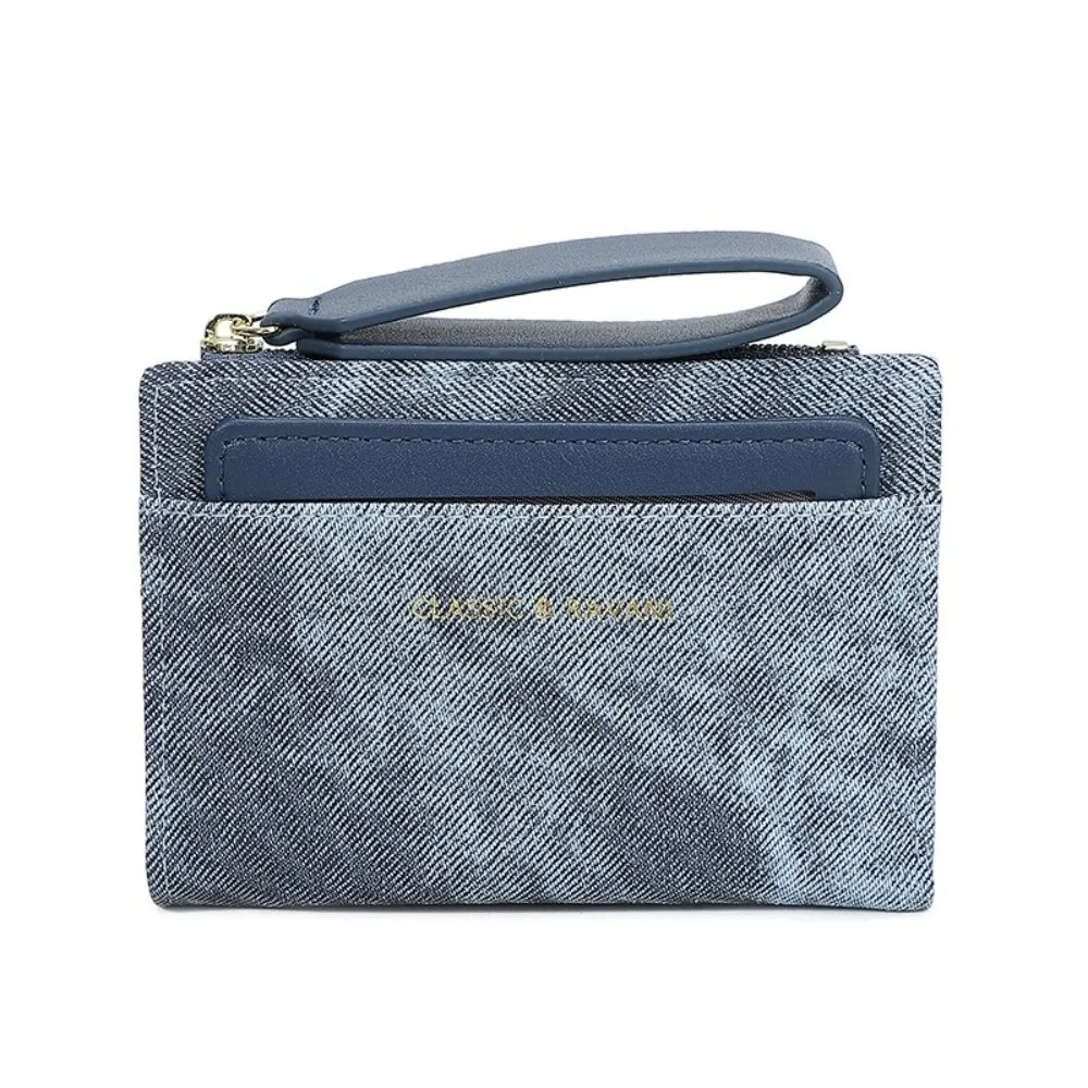 

Versatile Solid Color Folding Wallet Multiple Card Snap Button Women Short Wallet Classic Anti-Splash Water PU Card Bag Work