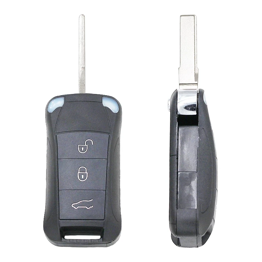 XNRKEY Remote Control Key 3 Button Key Fob 315MHz/433mhz  for Porsche Cayenne 2004-2011 with ID46 Chip Uncut Blade Smart Car Key