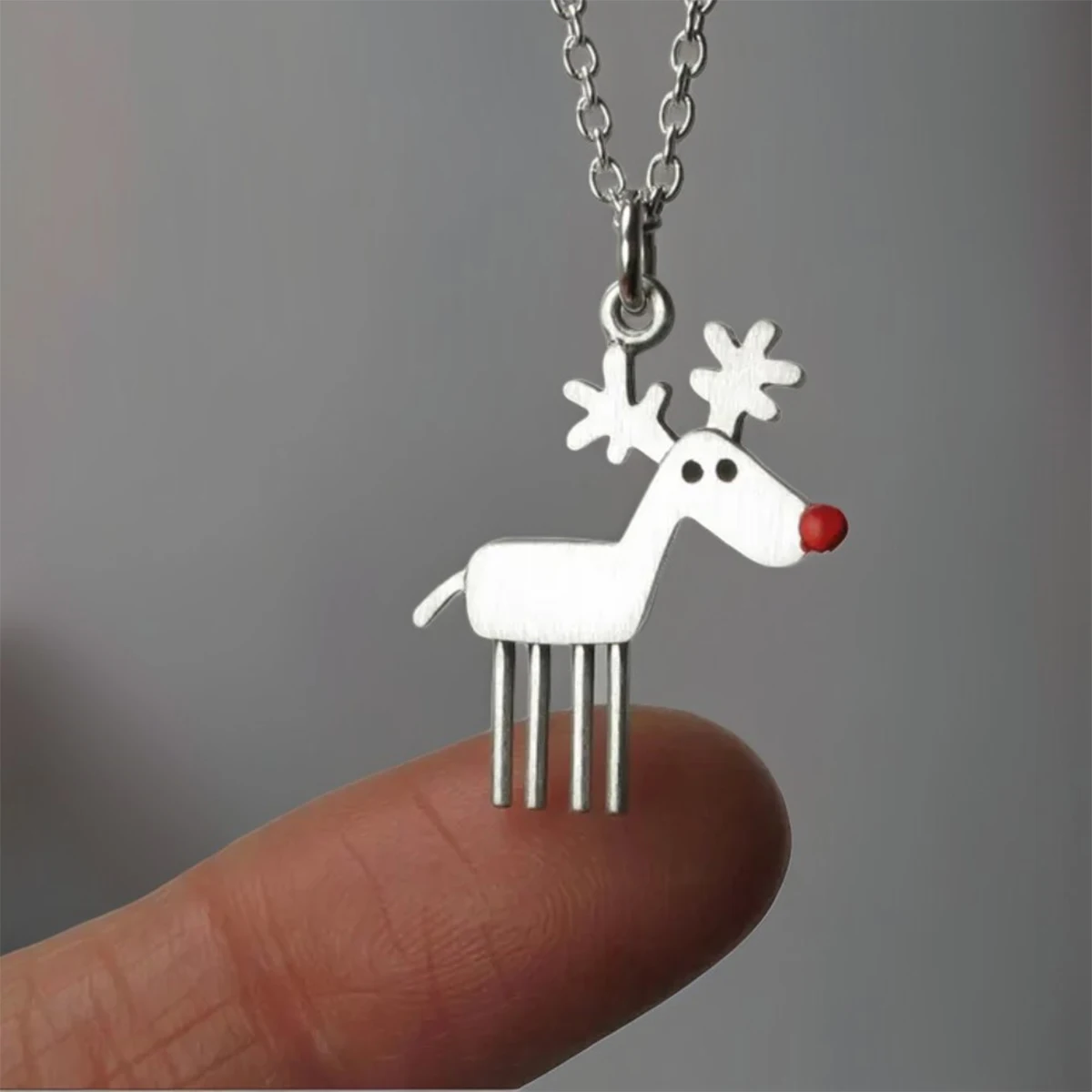 Harong Christmas Elk Rudolph Pendant Necklace for Women Cute Animal Chain Collar Jewelry Gifts