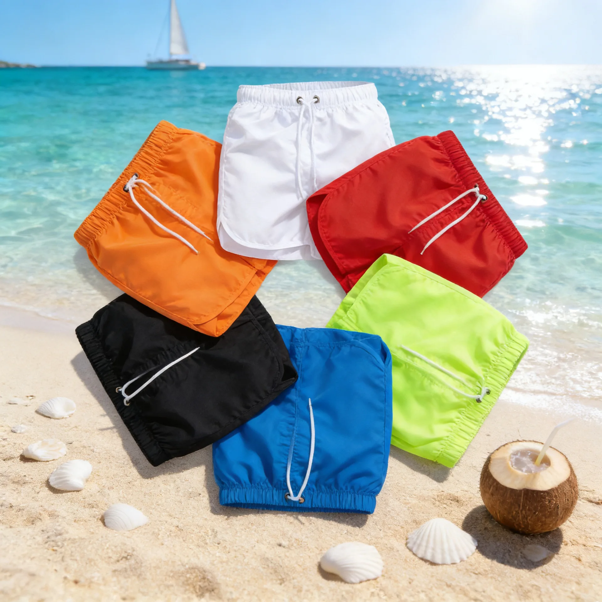 Men's Board Shorts Swim Trunks Drawstring Solid Color Quick Dry Running Swimming Pool Classic Casual Sport Black Summer Shorts
