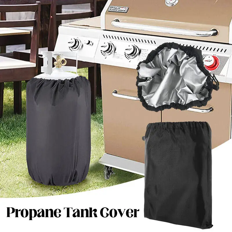 Oxford Propane Tank Cover 210D Outdoor Waterproof Dustproof Gas Bottles Cover Camping Gas Stove Protective Covers Black