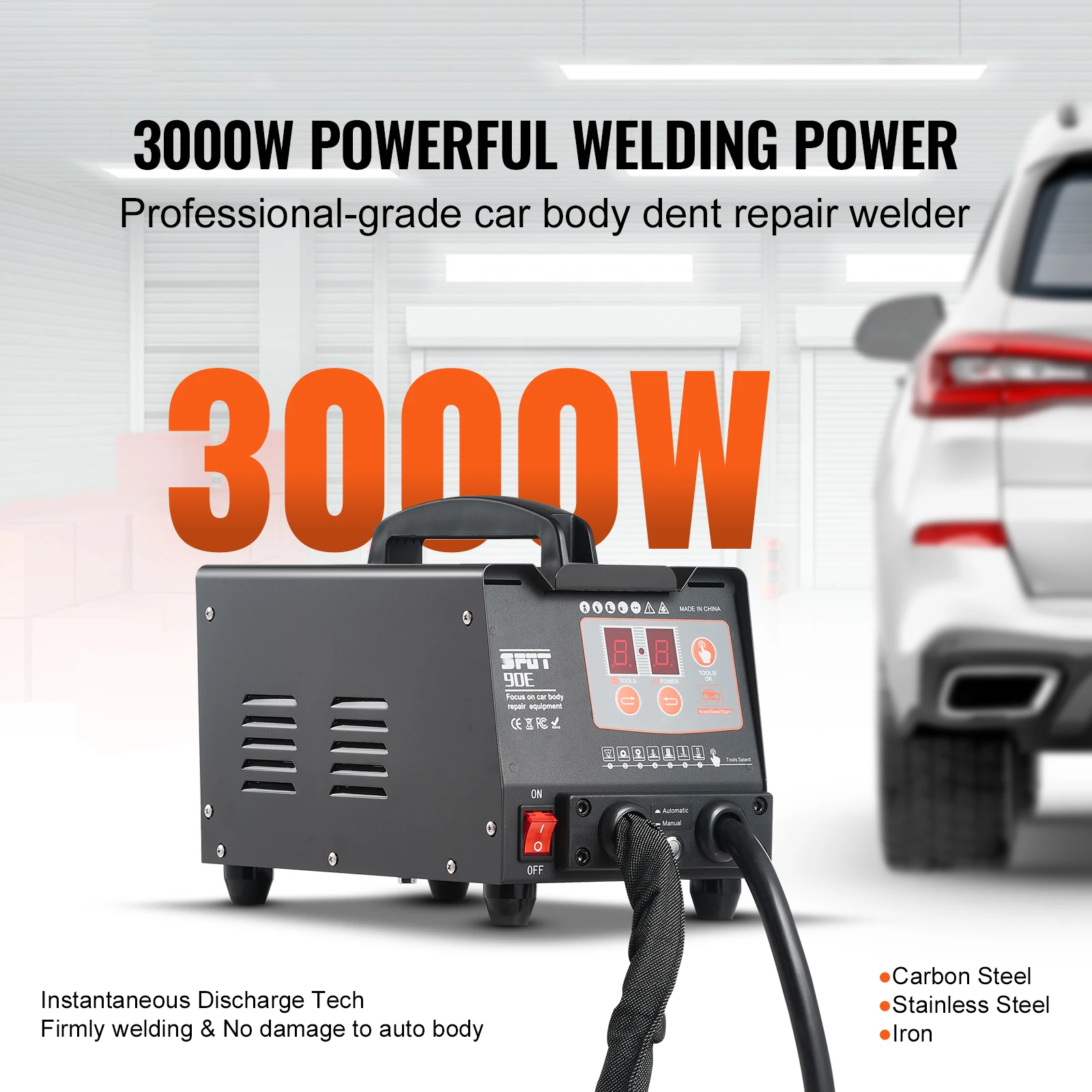 SucceBuy Stud Welder Dent Repair Kit 3KW Car Dent Puller w/ Auto/Manual Welding 7 Versatile Modes Auto Body Spot Welding Machine