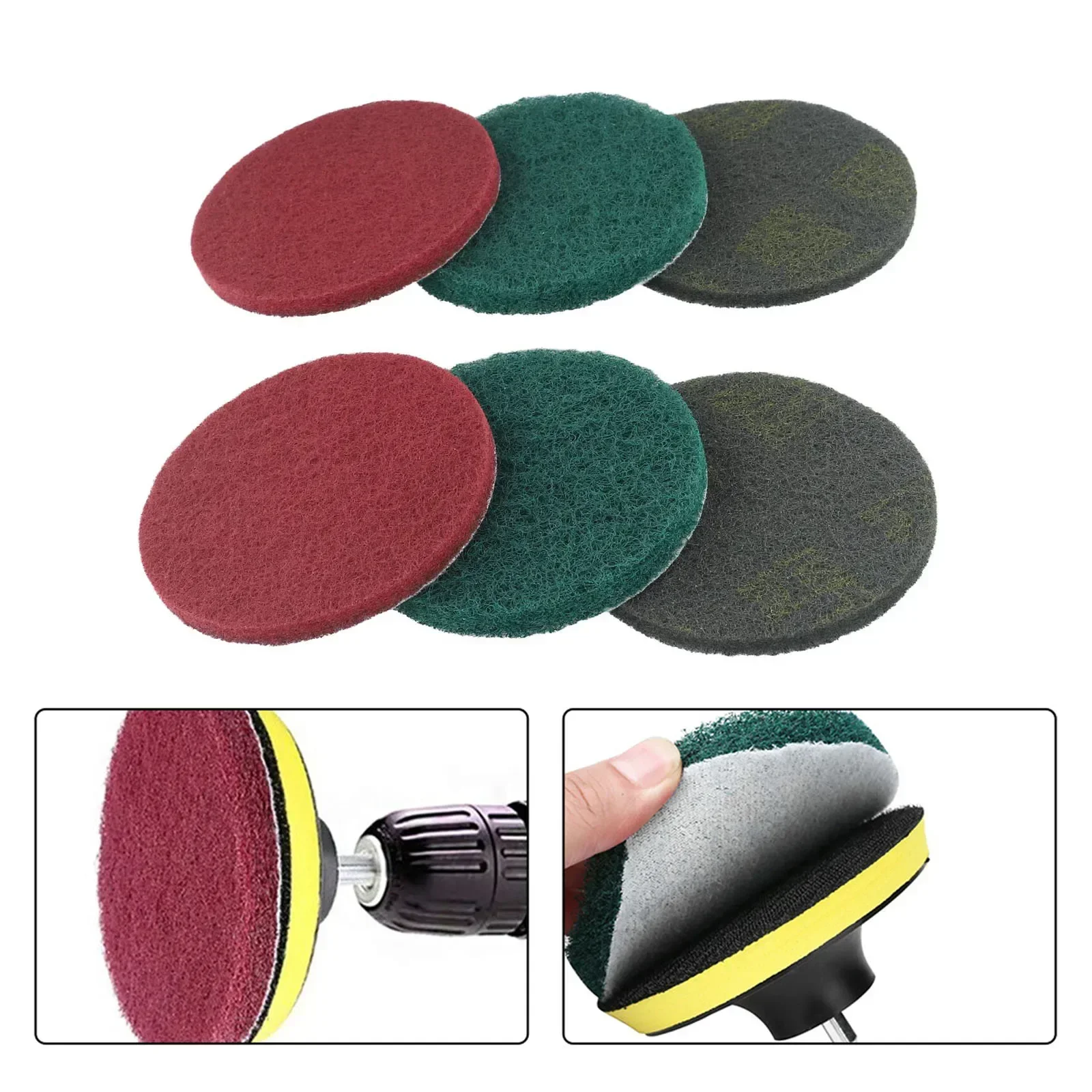 

6pcs 125mm Scouring Polishing Pad With-adhesive Disc Heavy Duty Scrubbing Scouring Pads For Car Rust Removal Polishing