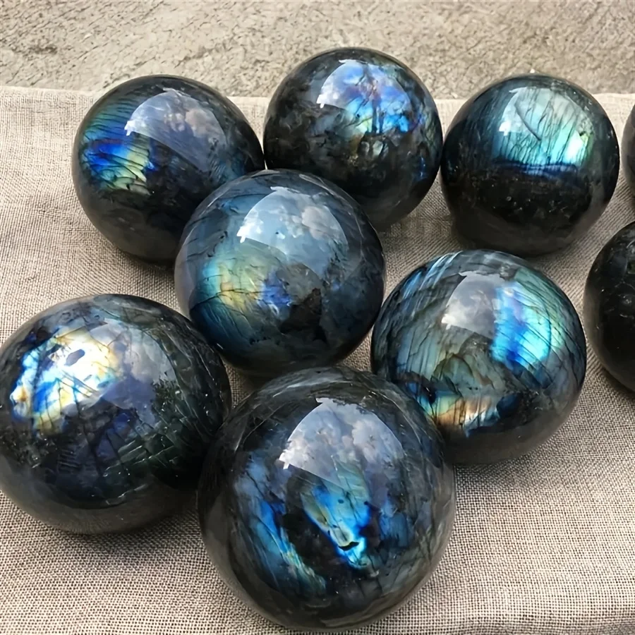 3-6CM Natural Labradorite Crystal Polished Sphere Ball 100% High Quality Healing Crystal Gemstone Flash Glossy Stone Decoration