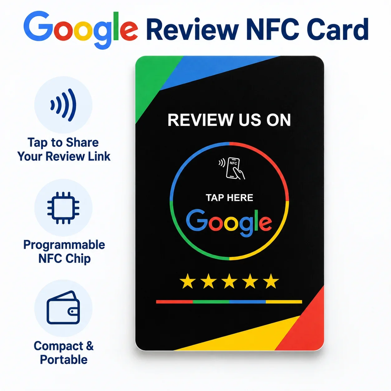 1pc Black Color Ring Design NFC Card for Google Reviews PVC 215 Chip Rewritable for Shops and Restaurants Setup Required