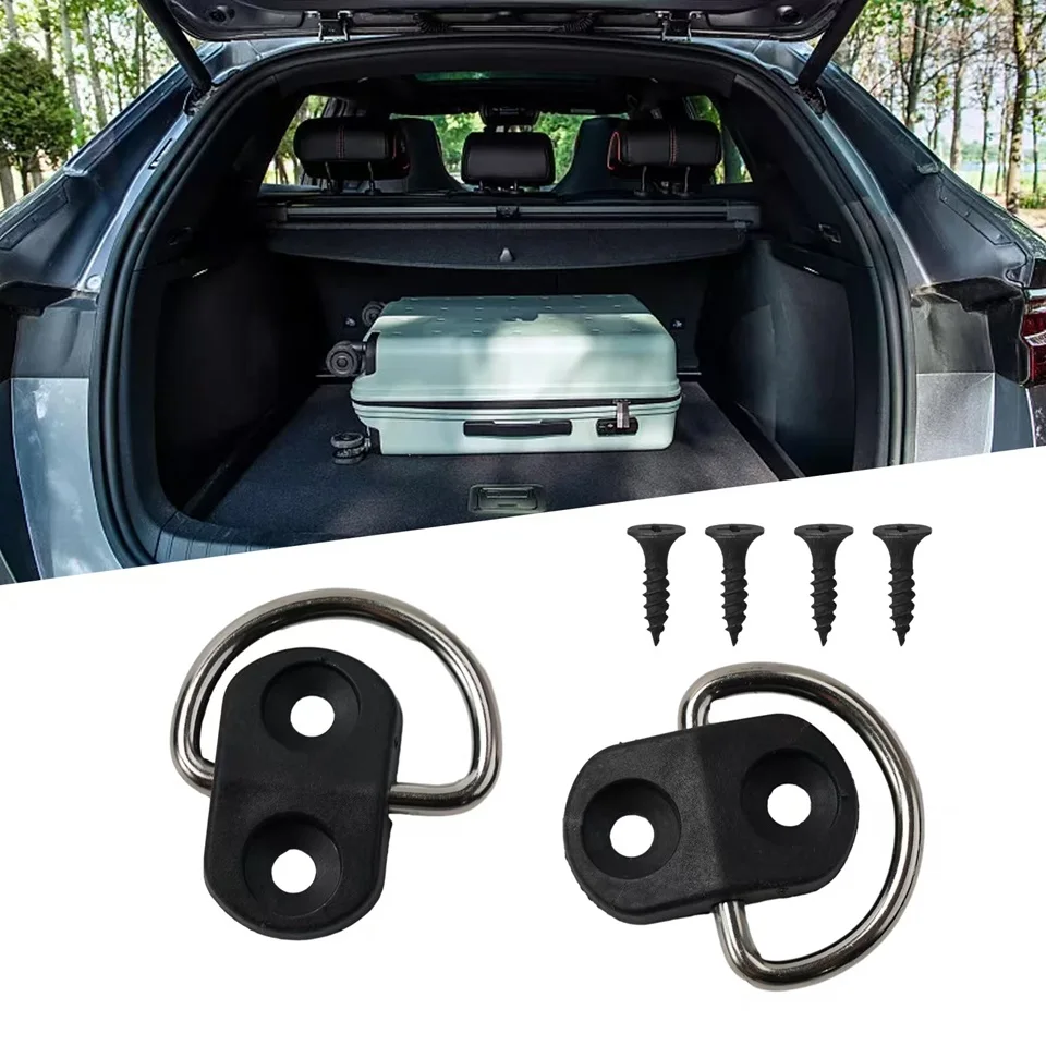 4set Cargo Net Floor Hook Accessories Rear Trunk Boot Cargo Floor Net Tie Down Hook Ring Loop Hanging Flat Screen Net Fixing Kit