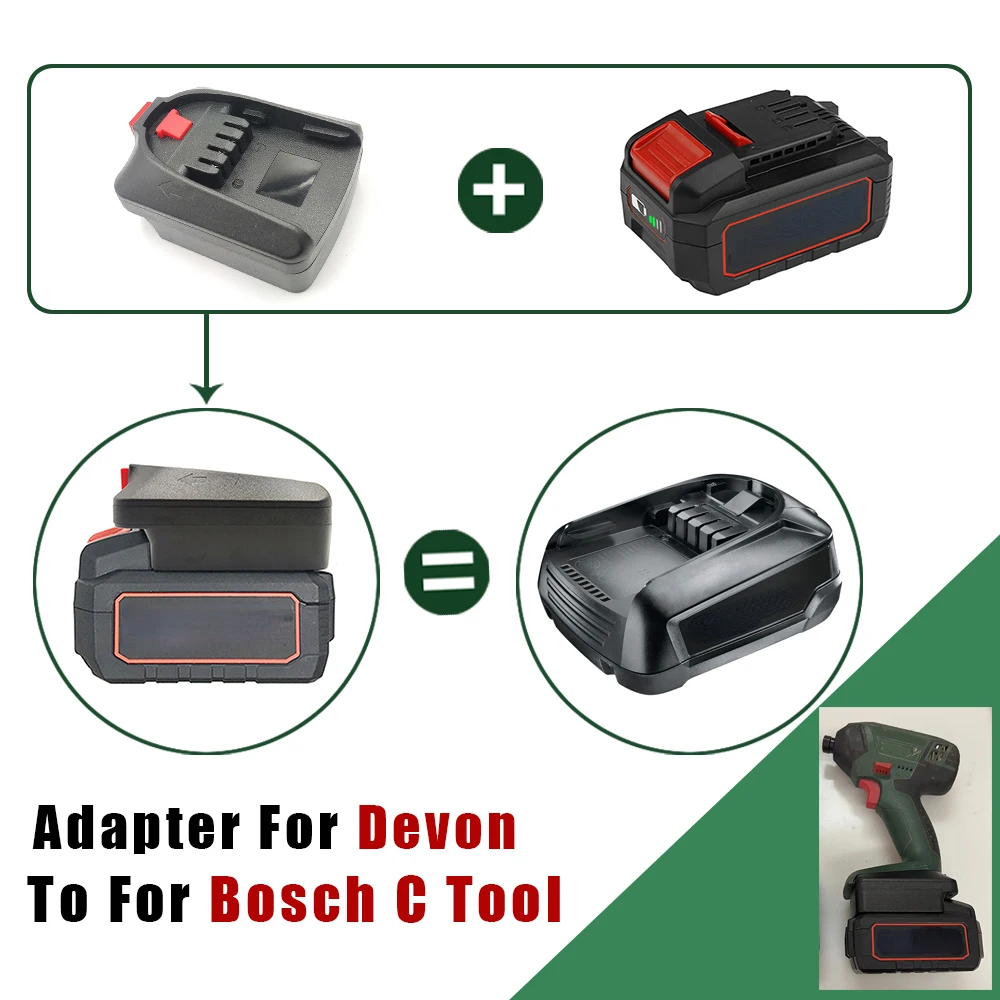 

Battery Converter Adapter For Devon 20V Li-ion Battery To Bosch C Tool , Adapter Convert To Bosch PBA 18V Li-ion Battery