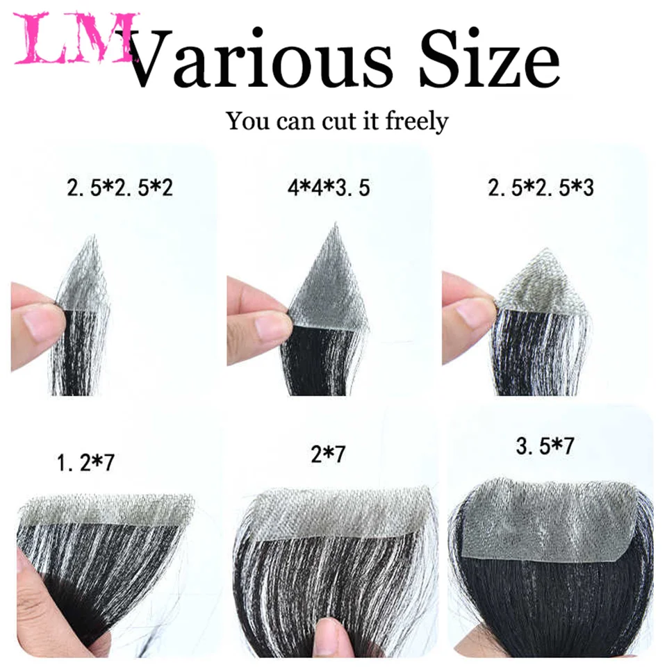 LM Natural Human Hair Bangs for Women 100% Real Human Hair Fringe Clips in Extensions Korean Side Bangs False Bangs