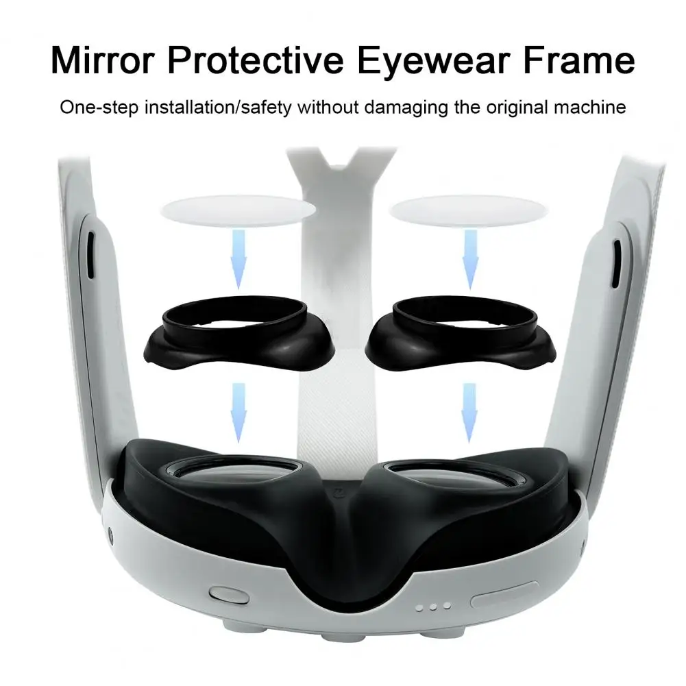 Lens Frame Protective Frame for Meta Quest 3 Anti-scratch Lens Ergonomic Design Controller Headset Mirror Eyewear Easy for Meta