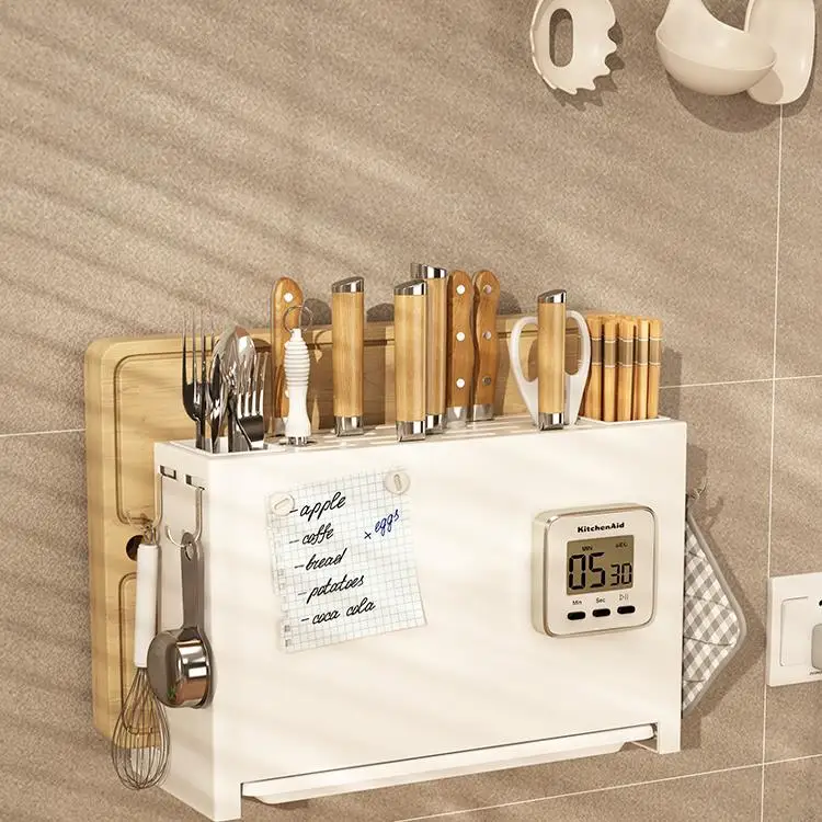 Japan importiert MUJIE Messerhalter Rack Küche Schneidebrett integriert