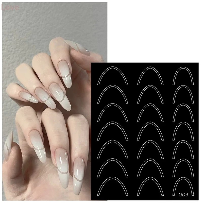 [L & P] autocollants pour ongles français évider décoration stéréoscopique auto-adhésif accessoires pour ongles accessoires de bricolage passionnés d'art des ongles