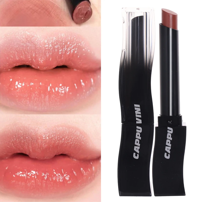 Lápiz labial de 8 colores para mujer, lápiz labial pequeño, Tubo negro, hidratante, transparente, de larga duración, antiadherente, desnudo, fácil de colorear, cosméticos para labios