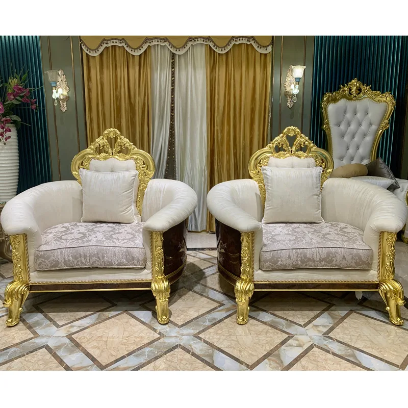 Sofá francês concha do mar pintado à mão sofá de tecido francês