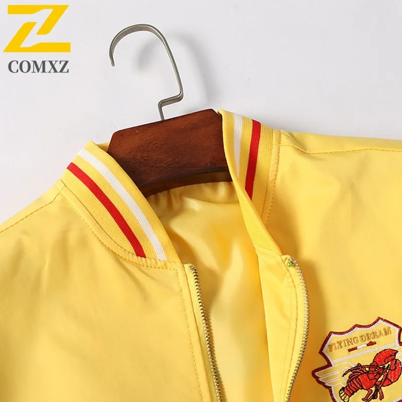 سترة COMXZ للرجال ذات ياقة بيسبول ومشي لمسافات طويلة والتخييم ومتينة للدراجات النارية ملابس سفر مقاومة للخريف ملابس خارجية