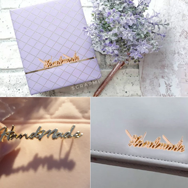 10PCS Handmade Letter Metal Labels Jeans Shoes Female Bags Tags DIY Sewing Accessories Supplies Handmade Marks