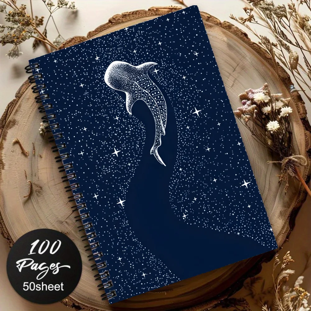 New Hot Cross-border A5 Starry Whale Spiral Notebook, Sketchbook, Diary & Notepad
