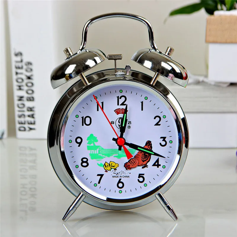 Retro Nostalgic Metal Movement Creative Alarm Clock Super Loud Horseshoe Watch Mechanical Old-fashioned Winding