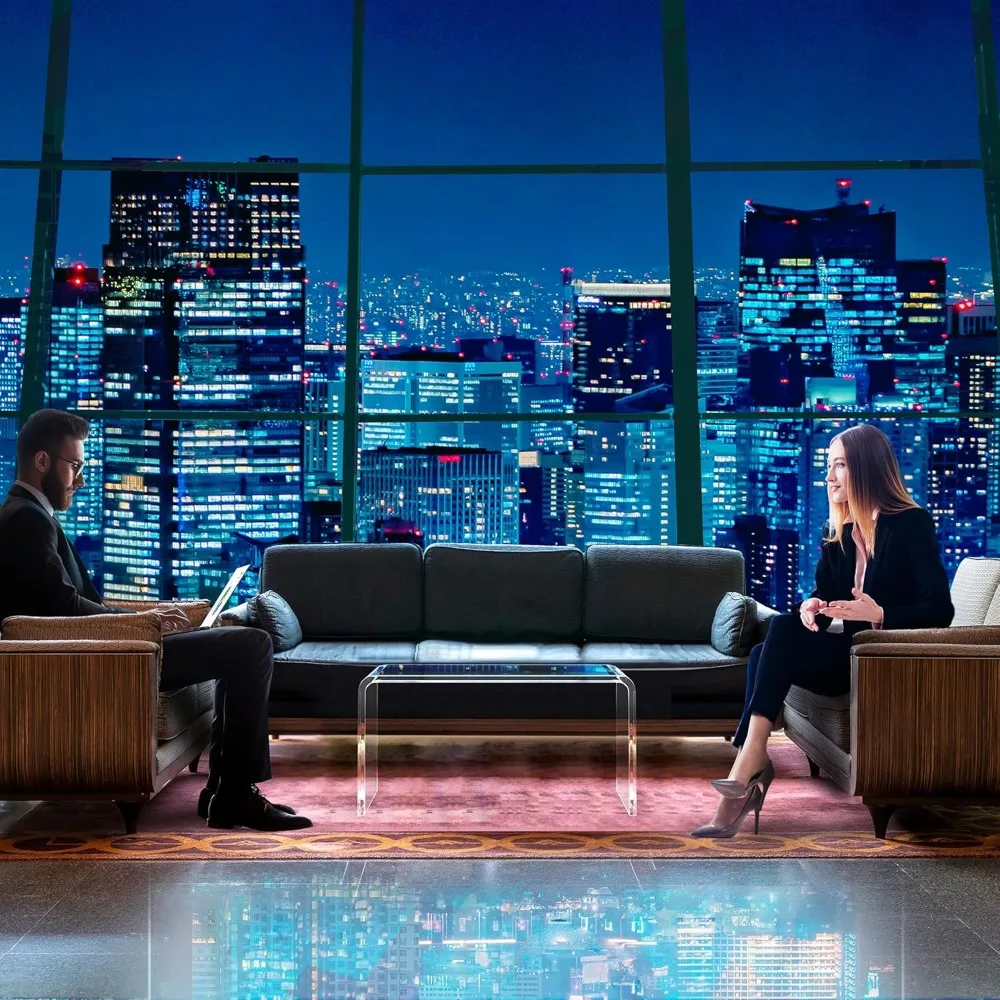 طاولة قهوة أكريليك أنيقة بحواف مستديرة لغرف المعيشة الحديثة