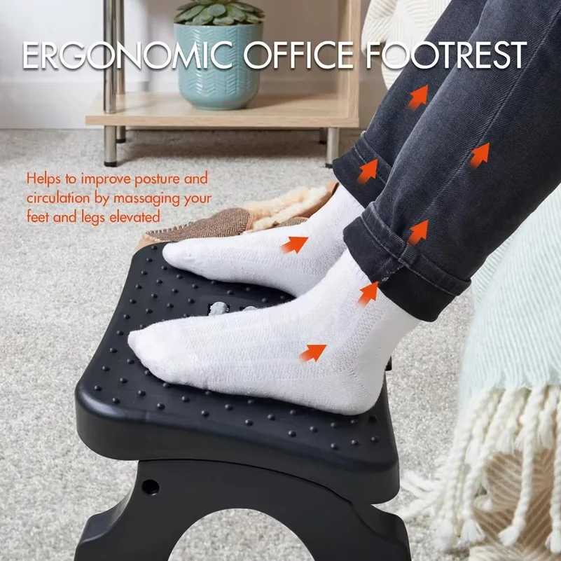 Footrest Under Desk - Ergonomic Under Desk Footrest with Massage