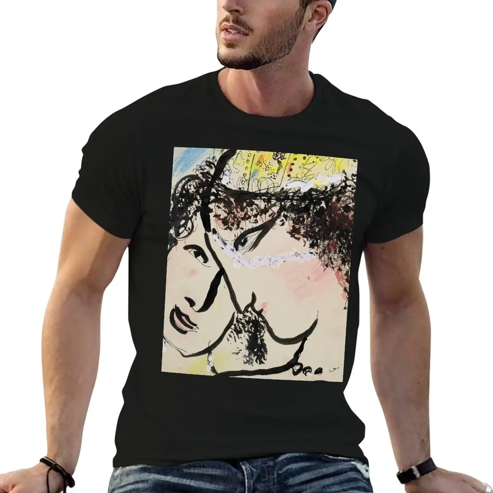 

Marc Chagall Deux Tetes de Jeunes Femmes T-Shirt custom t shirt Blouse plus size clothes summer tops slim fit t shirts for men