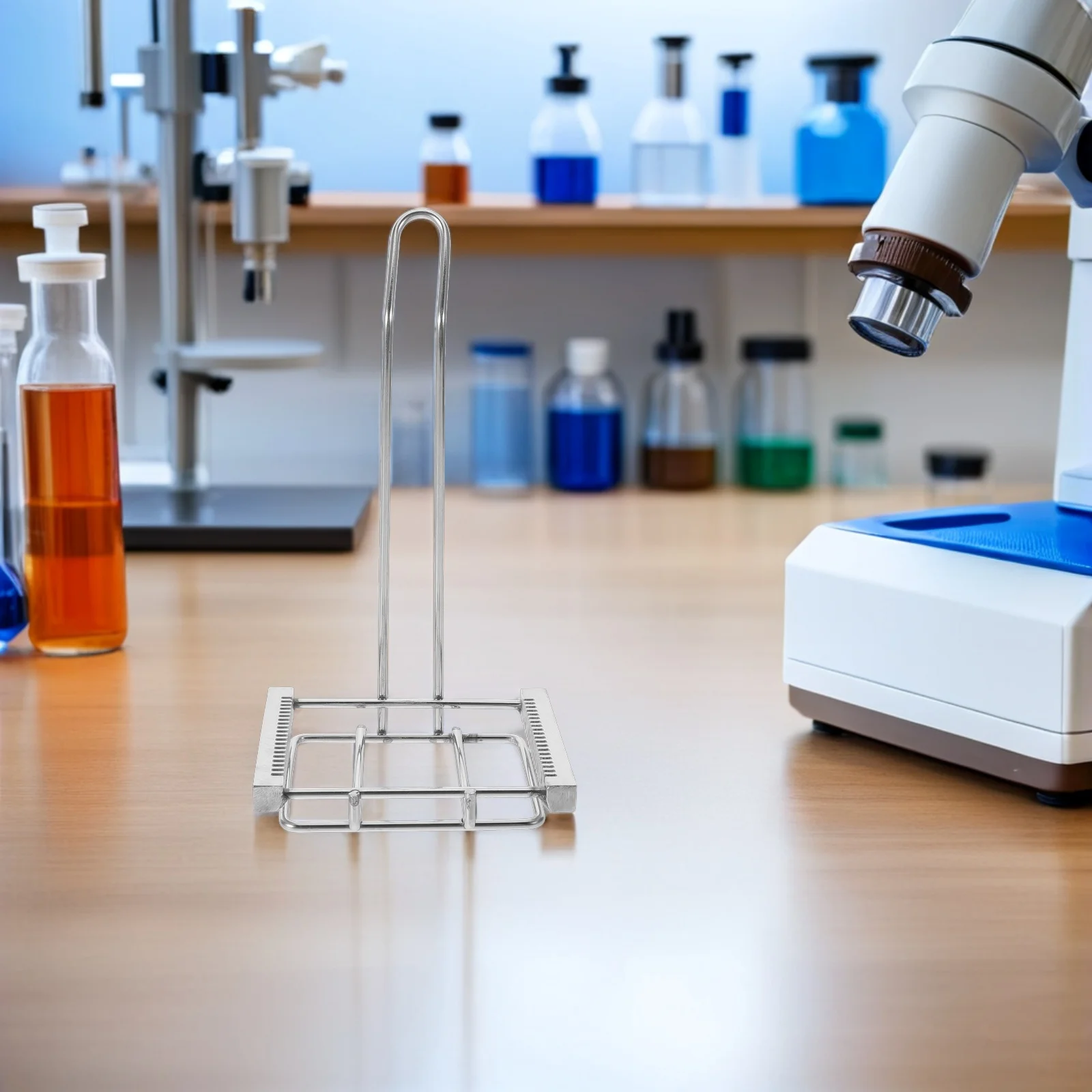 

Laboratory Microscope Slides Rack 20-Slot Stainless Steel Vertical Slide Staining Holder For Lab Experiments Drying Storage