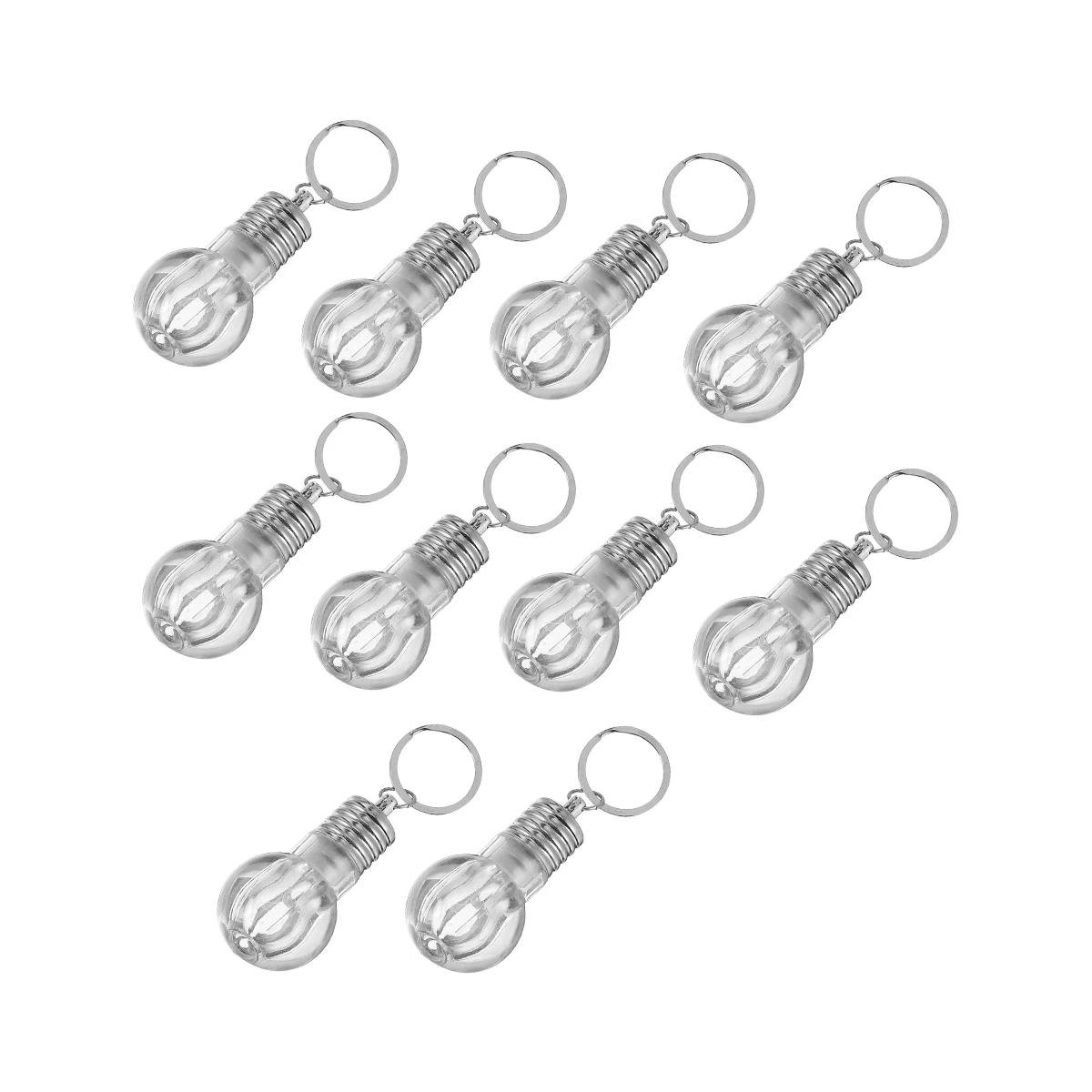 

10 pcs LED Lights Acrylic Mini Colorful Bulb Keychains Easy Carry Bag Decor Holder Pendant Gifts