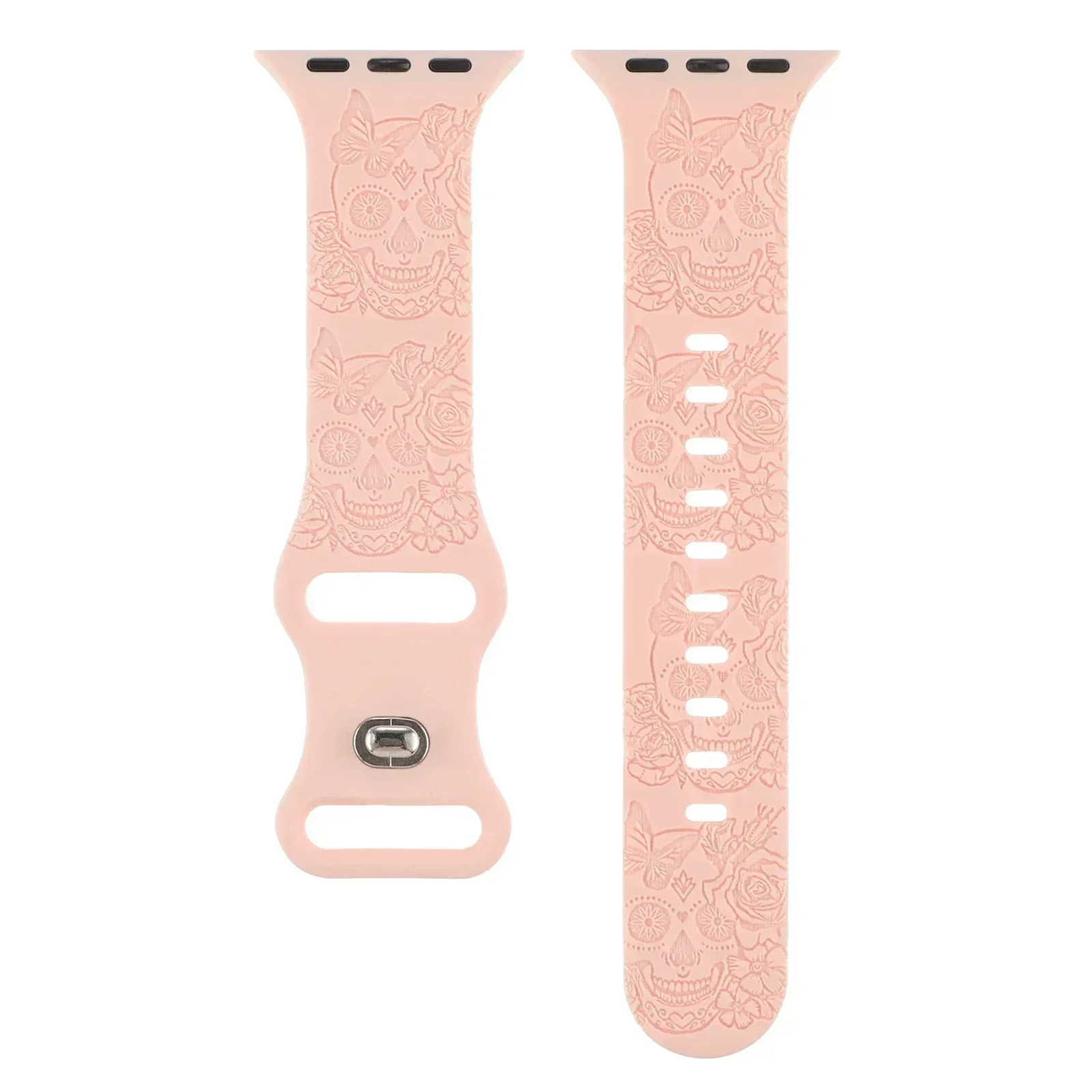 Correa grabada para Apple Watch Band Ultra 2 49mm 46mm 45 44 40 41 42 38mm pulsera deportiva de silicona para iWatch Series10 9 8 7SE