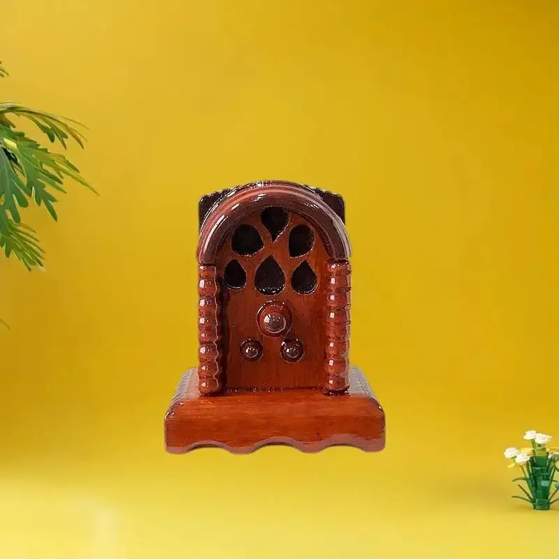 1/12 Dollhouse Vintage Simulation Wooden Radio Model Dollhouse Miniature Furniture Decoration Dolls House Home Decor Accessories
